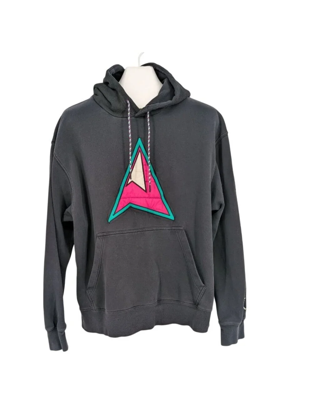 Jordan Hoodie Standard Fit Pullover Fleece Logo Patchwork Y2K Streetwear Large